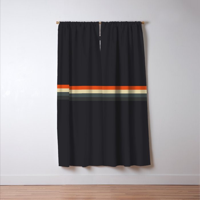 Fujitaka - Classic Dark Retro Stripes Window Curtain Gallery Image 3