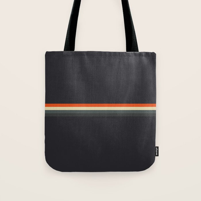 Fujitaka - Classic Dark Retro Stripes Tote Bag Gallery Image 1