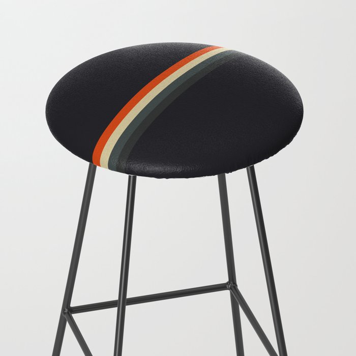 Fujitaka - Classic Dark Retro Stripes Stool Gallery Image 2