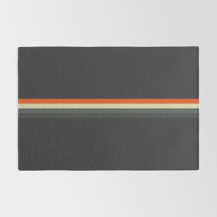 Fujitaka - Classic Dark Retro Stripes Rug Gallery Image 2