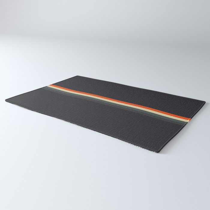 Fujitaka - Classic Dark Retro Stripes Rug Gallery Image 3