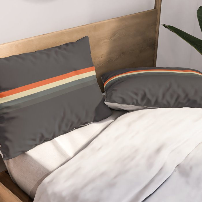 Fujitaka - Classic Dark Retro Stripes Pillow Sham Gallery Image 2