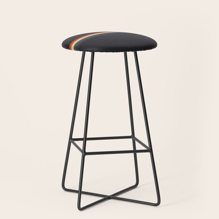 Fujitaka - Classic Dark Retro Stripes Stool Gallery Image 1