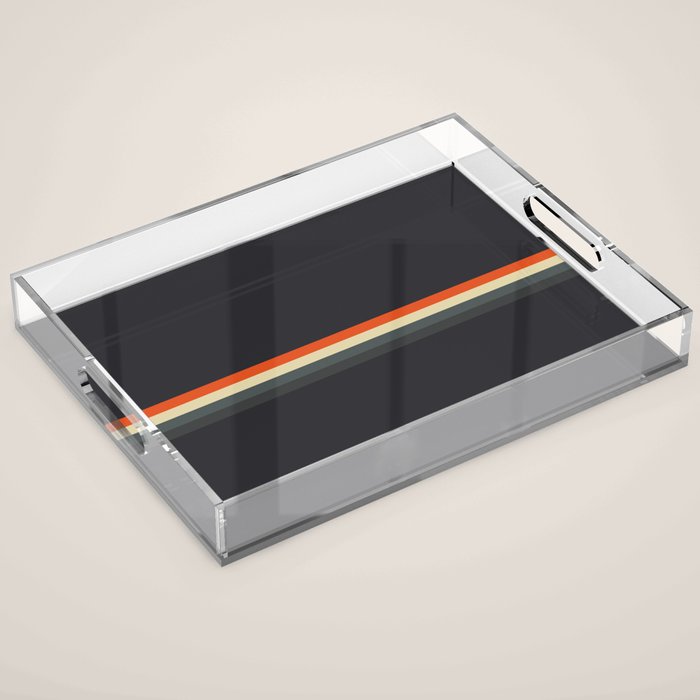 Fujitaka - Classic Dark Retro Stripes Acrylic Tray Gallery Image 1