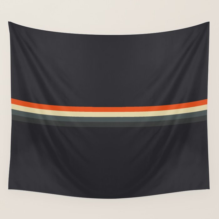 Fujitaka - Classic Dark Retro Stripes Wall Tapestry Gallery Image 4