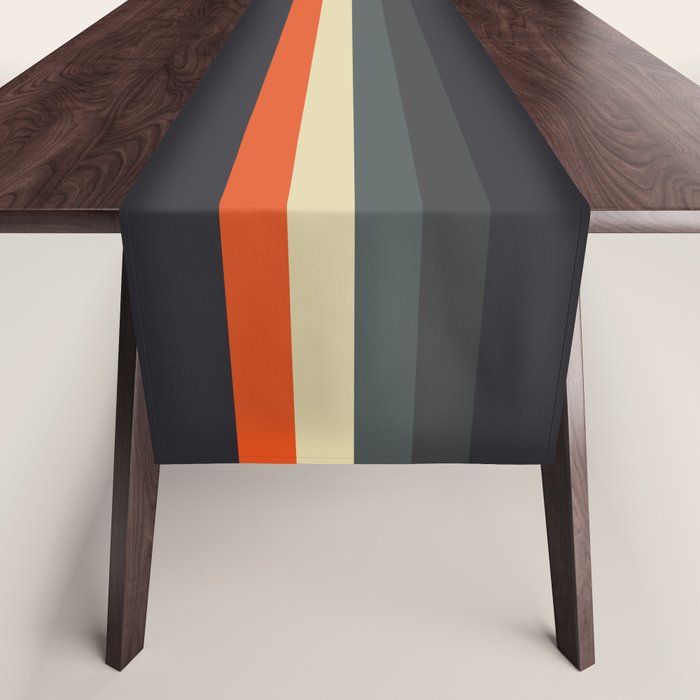 Fujitaka - Classic Dark Retro Stripes Table Runner Gallery Image 1