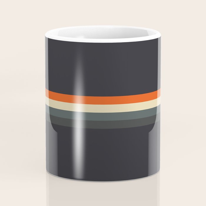 Fujitaka - Classic Dark Retro Stripes Coffee Mug Gallery Image 4