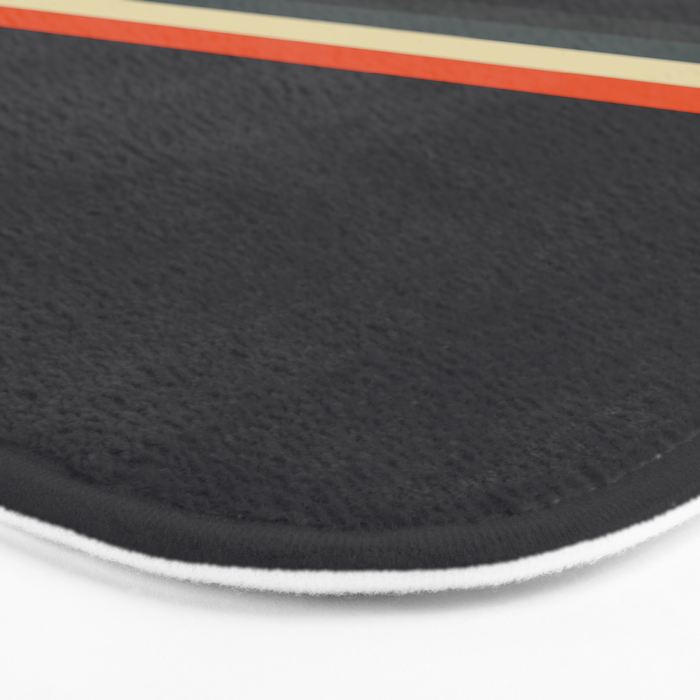 Fujitaka - Classic Dark Retro Stripes Bath Mat Gallery Image 3