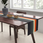 Fujitaka - Classic Dark Retro Stripes Table Runner Gallery Image 2