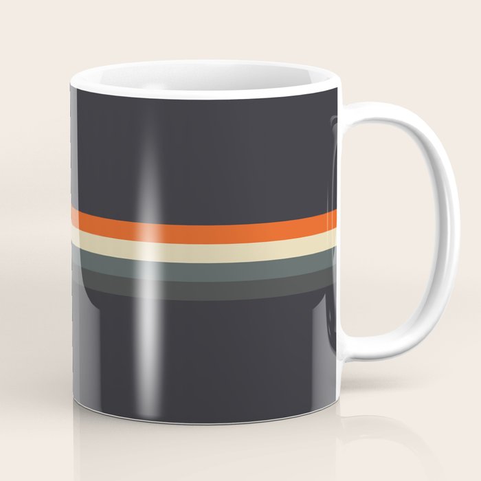 Fujitaka - Classic Dark Retro Stripes Coffee Mug Gallery Image 1