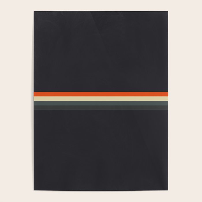 Fujitaka - Classic Dark Retro Stripes Poster Gallery Image 1