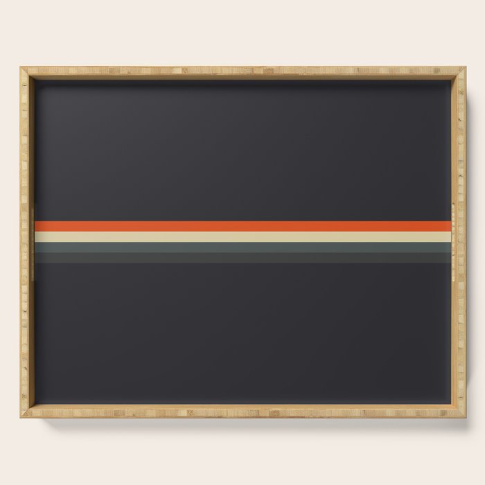 Fujitaka - Classic Dark Retro Stripes Serving Tray Gallery Image 1