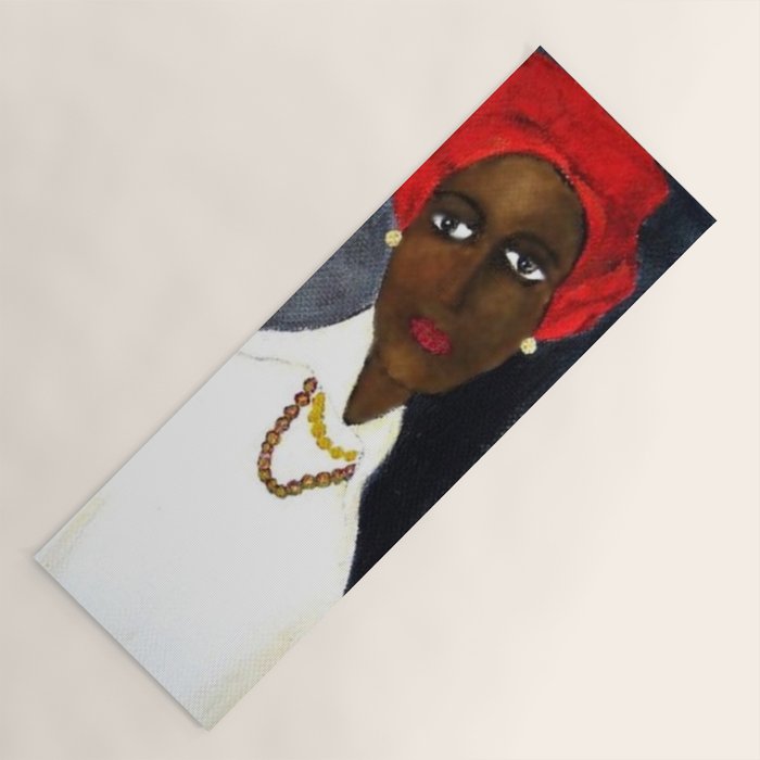 Rare African American Portrait of Aicha Goblet in a Red Hat by Amedeo Modigliani Yoga Mat Gallery Image 1