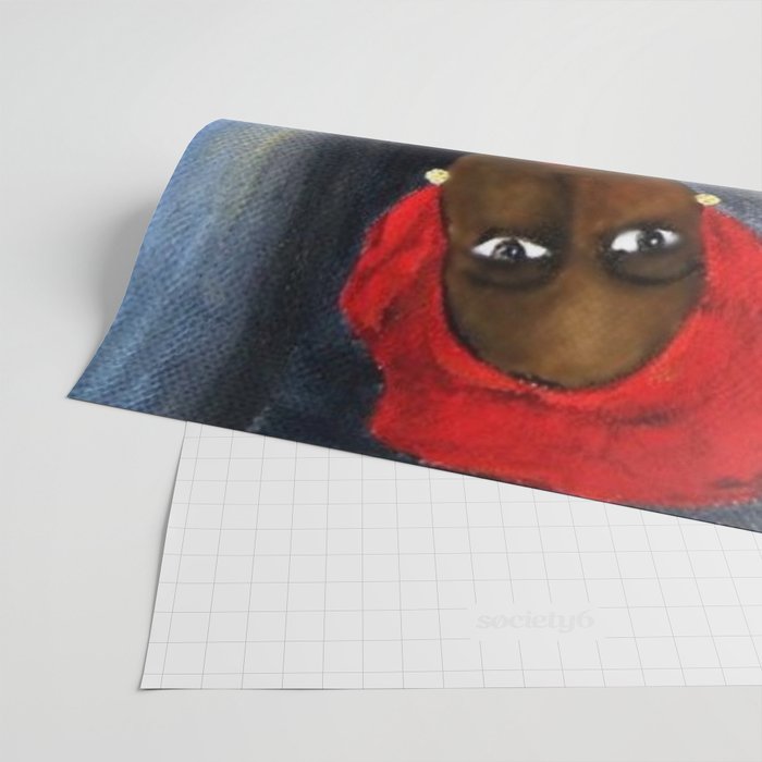 Rare African American Portrait of Aicha Goblet in a Red Hat by Amedeo Modigliani Wrapping Paper Gallery Image 2