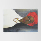 Rare African American Portrait of Aicha Goblet in a Red Hat by Amedeo Modigliani Rug Gallery Image 2