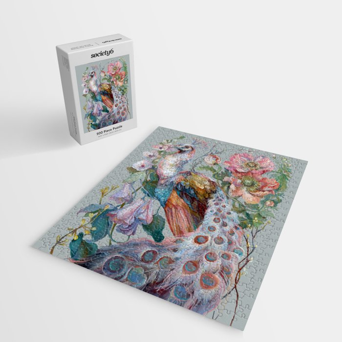 Floral Peacock Garden Jigsaw Puzzle Gallery Image 2