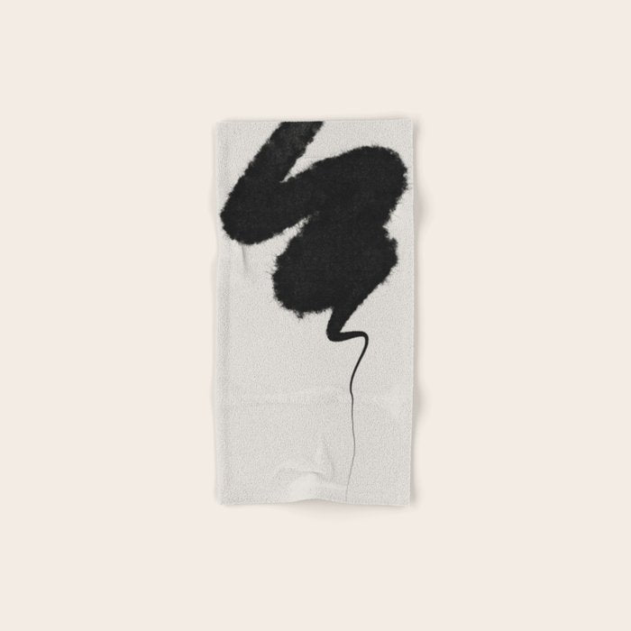 Black Brushstroke Bath Towel Gallery Image 1