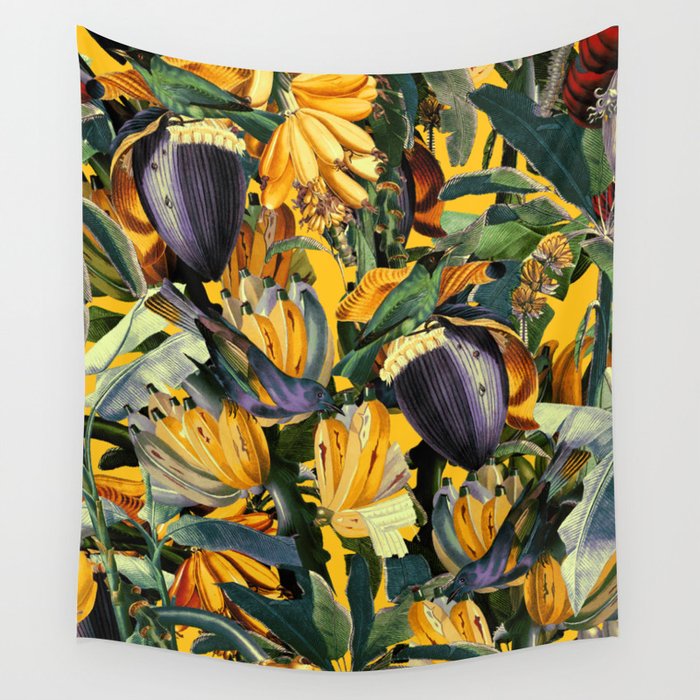 Banana and Leaf Garden Wall Tapestry Gallery Image 4