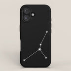 Cancer Zodiac Star Constellation Line Art Black iPhone Case Gallery Image 1