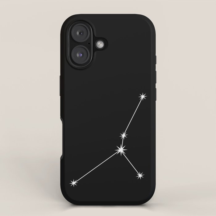 Cancer Zodiac Star Constellation Line Art Black iPhone Case Gallery Image 1