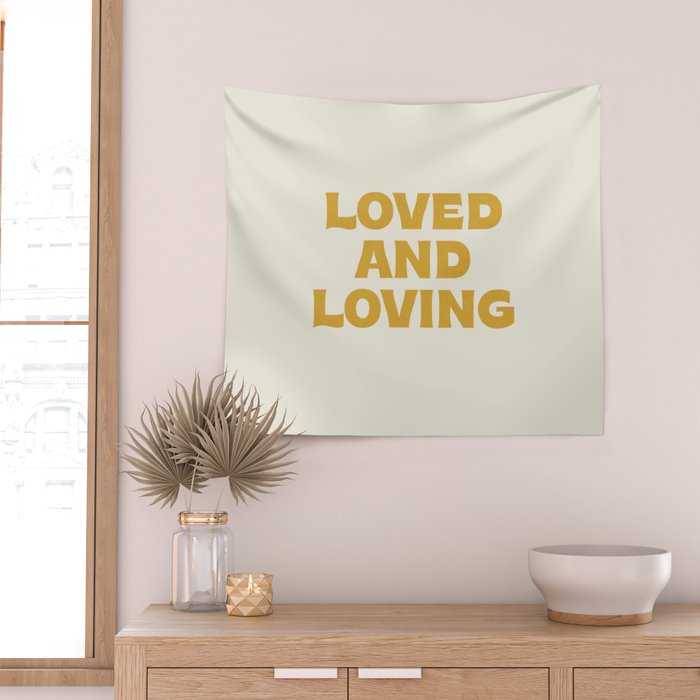 Loved and loving - gold Wall Tapestry Gallery Image 2