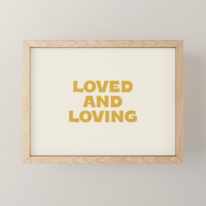 Loved and loving - gold Mini Art Print Gallery Image 1