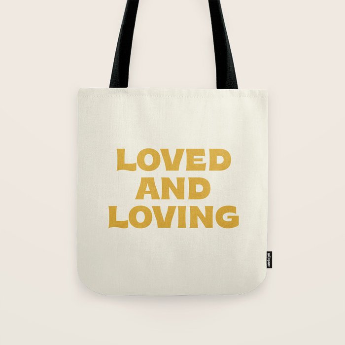 Loved and loving - gold Tote Bag Gallery Image 1