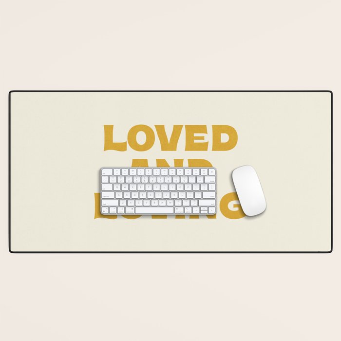 Loved and loving - gold Desk Mat Gallery Image 1