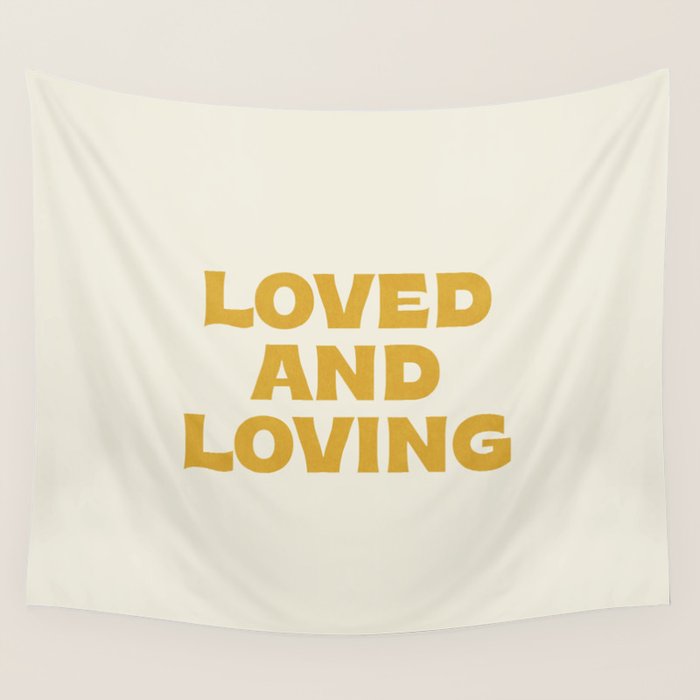 Loved and loving - gold Wall Tapestry Gallery Image 1