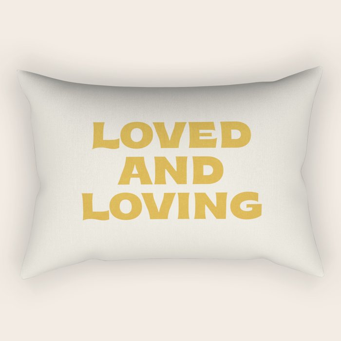 Loved and loving - gold Rectangular Pillow Gallery Image 1