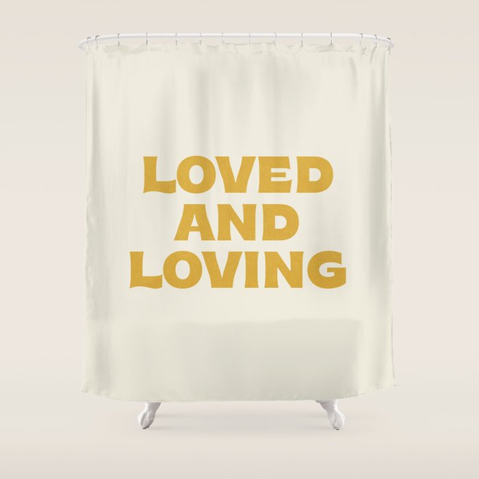 Loved and loving - gold Shower Curtain Gallery Image 1
