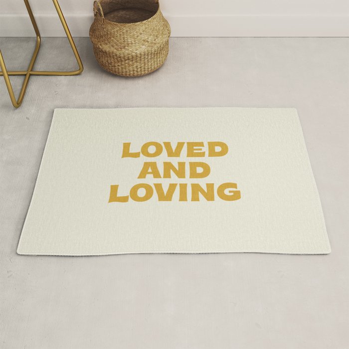 Loved and loving - gold Rug Gallery Image 1