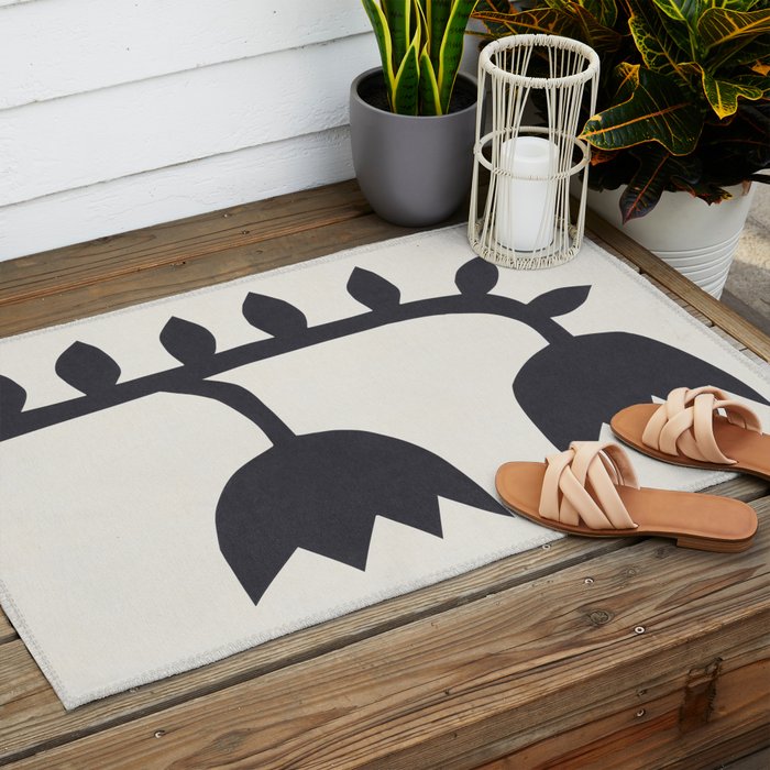 Black Tulips #1 - 3/5 Outdoor Rug Gallery Image 2