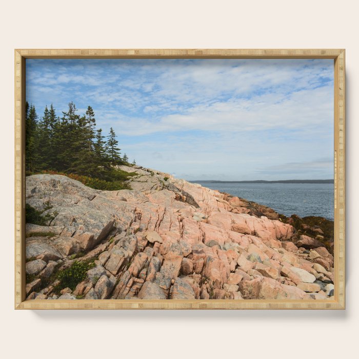 Coastal Life #2 - Travel Photography - Maine art - New England landscape - nature Serving Tray Gallery Image 1