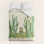 In my happy place - hedgehog meditating in cactus jungle Duvet Cover Gallery Image 6