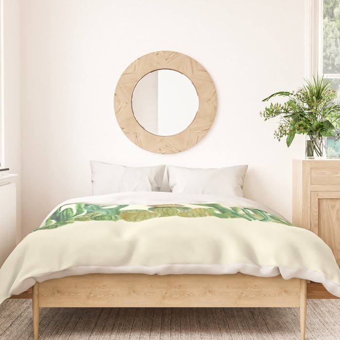 In my happy place - hedgehog meditating in cactus jungle Duvet Cover Gallery Image 3