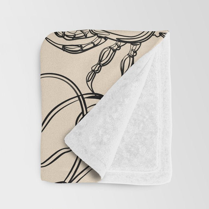 Minimal Sea Life 2 Throw Blanket Gallery Image 3