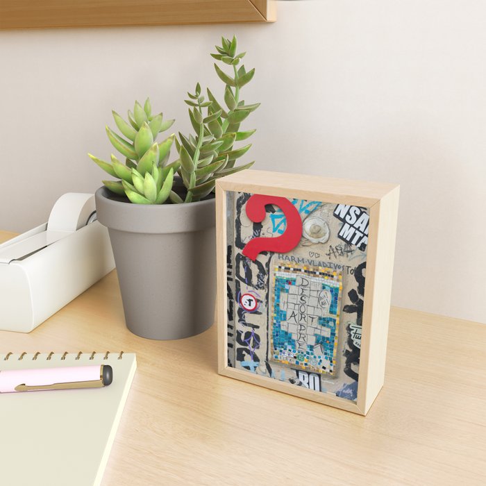 Red question mark on a wall Mini Art Print Gallery Image 2