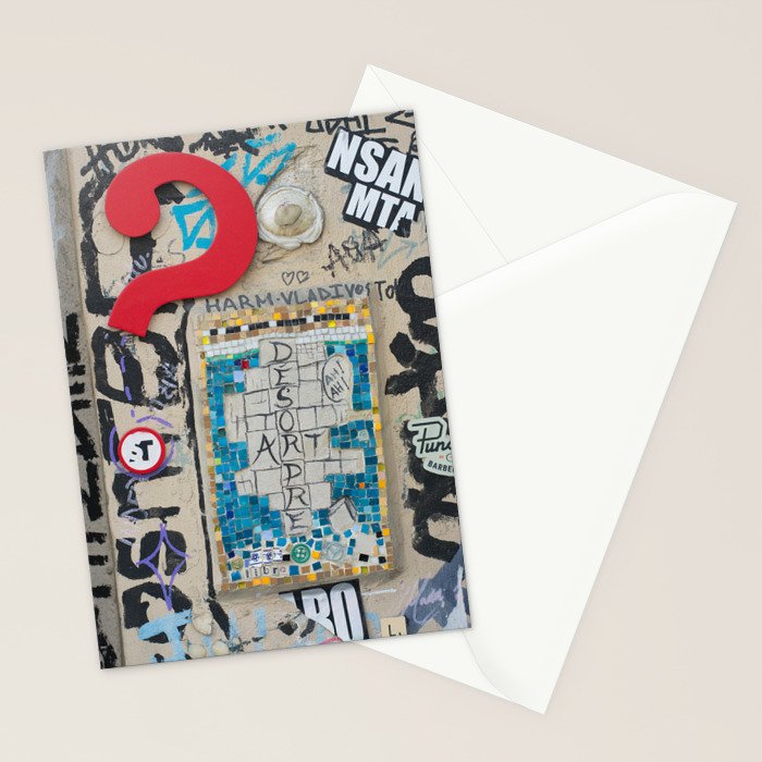 Red question mark on a wall Stationery Card Gallery Image 2