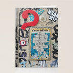 Red question mark on a wall Stationery Card Gallery Image 2