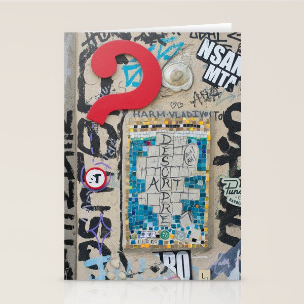 Red question mark on a wall Stationery Card Gallery Image 2