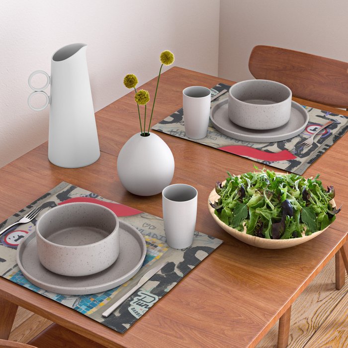 Red question mark on a wall Placemat Gallery Image 2