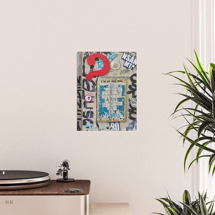 Red question mark on a wall Poster Gallery Image 2