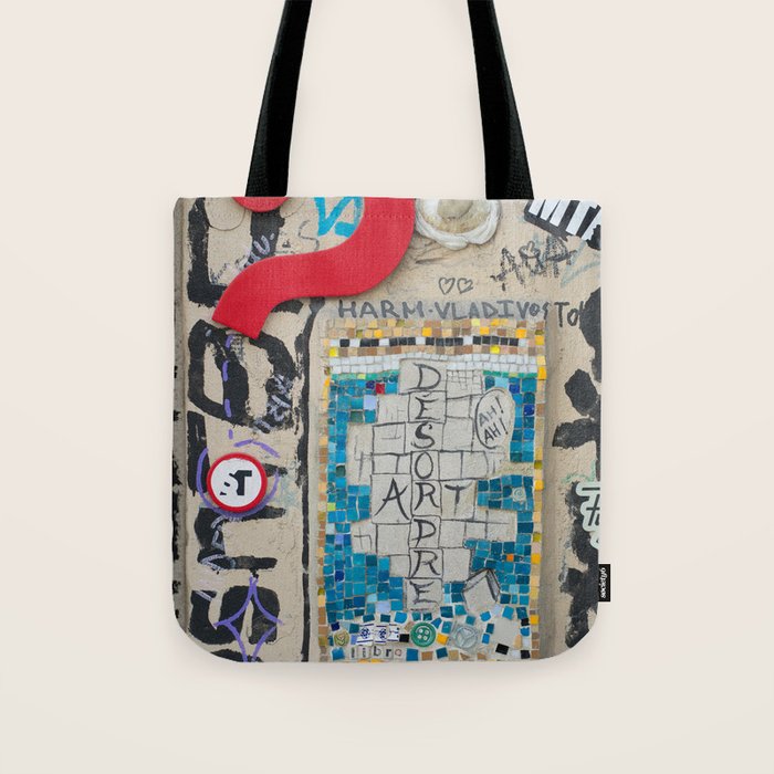 Red question mark on a wall Tote Bag Gallery Image 1