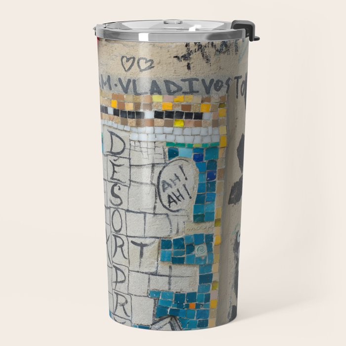 Red question mark on a wall Travel Mug Gallery Image 2