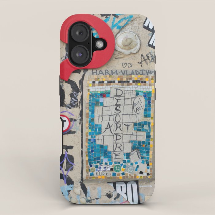 Red question mark on a wall iPhone Case Gallery Image 1