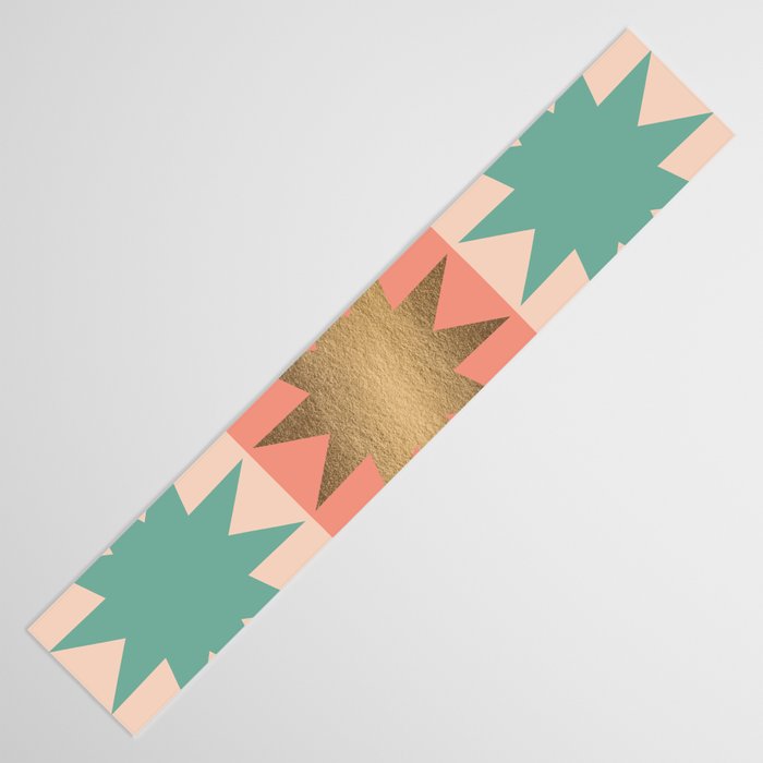 Retro Festive Christmas Star check pattern  Table Runner Gallery Image 3