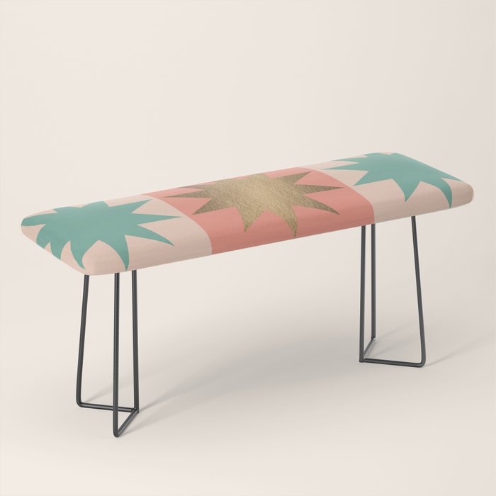 Retro Festive Christmas Star check pattern  Bench Gallery Image 1