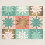 Retro Festive Christmas Star check pattern  Jigsaw Puzzle Gallery Image 1
