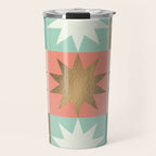 Retro Festive Christmas Star check pattern  Travel Mug Gallery Image 1
